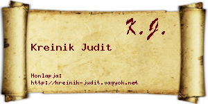 Kreinik Judit névjegykártya